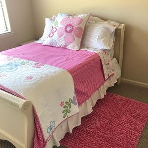 Pottery Barn Kids Bright Pink Polka Dot Duvet